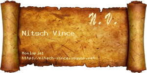 Nitsch Vince névjegykártya